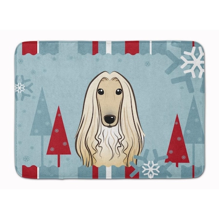 Carolines Treasures Winter Holiday Afghan Hound Machine Washable Memory Foam Mat BB1740RUG